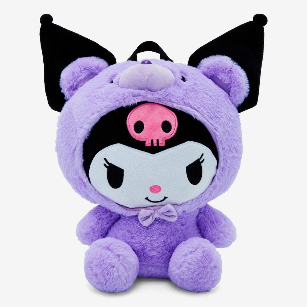 Sanrio Kuromi Purple Bear Plush Jumbo Mini Backpack NEW NWT